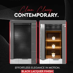 Clean, classy, contemporary. The black lacquer finish on my rolling shutters brings unmatched sophistication and smooth motion to your modern interiors.