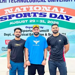 With fellow coaches and sports enthusiasts on National Sports Day at DTU.