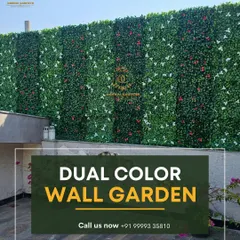Don't settle for a plain wall. My dual-color wall gardens add instant life and style to any outdoor area. This installation uses a mix of green leaves and subtle white and red flowers to create a dynamic, textured look that is both beautiful and long-lasting.