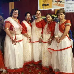A closer look at the beautiful traditional costumes for a group Garba performance we choreographed. We often help advise on costumes to ensure the entire visual presentation is stunning.