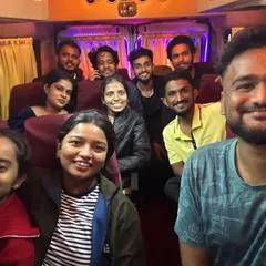 All smiles inside our comfortable tempo traveller as we head out for another weekend adventure.