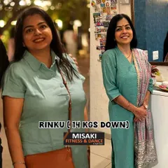 A fantastic 14 kg weight loss for Rinku! This before and after photo showcases the amazing results that come from consistent effort and our supportive fitness community.