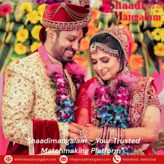 This happy couple, sharing a beautiful moment on their wedding day, found their perfect match through our trusted matchmaking platform. We are honored to be a part of their journey to forever.
