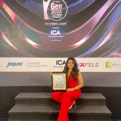 A proud moment, seated on stage after receiving the iGen 2024 award. Every project is a collaborative journey, and this award celebrates the successful partnership between my studio and our clients in creating exceptional spaces.