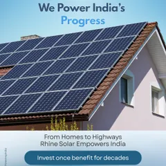 We power India's progress, from homes to highways. This image of a solar-powered house illustrates how you can invest once and benefit for decades, empowering your home with clean, reliable energy.