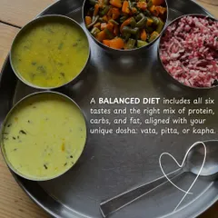 A balanced diet, according to Ayurveda, includes all six tastes. This thali is a perfect example of a meal that is both delicious and aligned with holistic principles.
