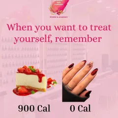 When you want to treat yourself, just remember this. A gorgeous new set of nails has zero calories! It's the perfect guilt-free indulgence.