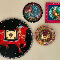 Create your own sacred gallery wall. This collection, featuring a Pichwai-style cow, a Kalamkari-inspired peacock, and a delicate swan, shows how different pieces can come together to tell a larger story, celebrating the animals of Brindavan.