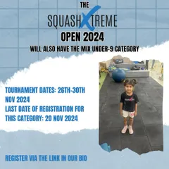 Join us at the Squash Xtreme Open 2024 this November. We are including a mixed under-9 category for our youngest players.