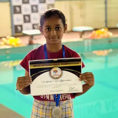We are incredibly proud of our young champion, Ms. Tanmayee, for winning a silver medal in freestyle. Her success is a testament to her hard work and the quality of our competitive training.