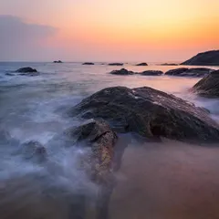 The calm waters at sunset near Kundapur. While it looks peaceful, this is when we photographers are frantically running around, trying to capture the fading light.