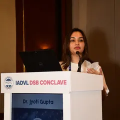 At the podium, ready to discuss the nuances of anti-aging. Events like these are vital for staying at the forefront of dermatological science and innovation.