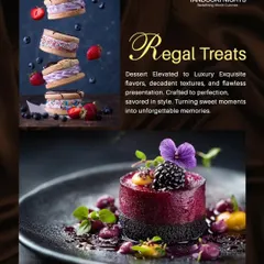 We believe dessert is not an afterthought, but a grand finale. Our regal treats, like this beautifully plated berry cheesecake, are crafted to be as visually stunning as they are delicious, offering a taste of pure indulgence.