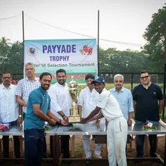 A young cricketer from our U-16 team receives the Payyade Trophy at the prize distribution ceremony. This tournament is an official MCA Selection Tournament, providing a crucial platform for youth talent to get noticed.