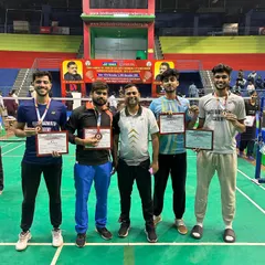 Another podium moment for my team at the UP State Senior Championship. Pradeep Chaudhary and Shivam Shrivastava secured a silver medal in the Men's Doubles category.