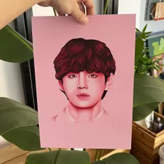 Here is Kim Taehyung from BTS, drawn in my monochromatic style. I used colored pencils to carefully build up the tones and capture his likeness.
