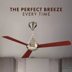 The perfect breeze, every time. This sleek fan with wooden finish blades combines modern design with powerful performance, elevating your space with effortless comfort.