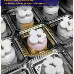 A bite of class, a taste of art. These elegant mini mousse cakes are beautifully crafted and glazed, speaking straight to the heart of any dessert lover.