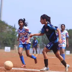 Prisha Patel in action during a competitive match. We are proud to have been a part of her development into a leader and a state-level player.