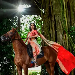 This editorial shot for Calcutta Times combines fashion with a sense of grandeur. The image of actress Sauraseni Maitra on horseback creates a dramatic, almost cinematic narrative, showcasing how I blend location and styling to tell a story.