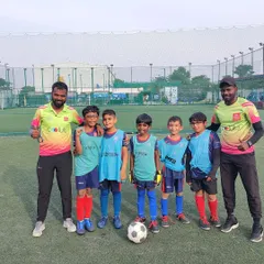 Our combined U7 and U9 teams from three different centers coming together for an internal league match, building skills and camaraderie.