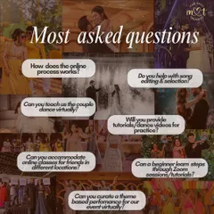 These are the most frequently asked questions about my online choreography process. I can help with everything from song selection and virtual lessons across different time zones to curating a theme-based performance, all remotely.
