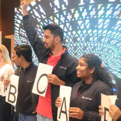 Here is a fun icebreaker game in full swing with the Systemair team. I use simple, engaging activities like this to get team members collaborating and laughing together, breaking the ice right from the start of any team party or celebration.