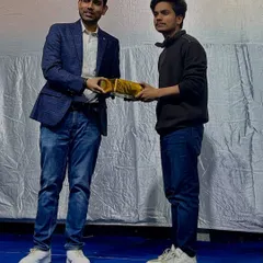 Receiving an award from Shri Mohan Singh Meena Sr. DEE was a proud moment. Being recognized for my cultural contributions reinforces my commitment to my craft.