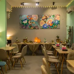Making memories one day at a time. A view of our beautifully set up cafe and buffet area, ready for a party.