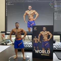 Another look at the custom "World Physique" action figure. This was a cool project that brought my digital physique model into the real world.