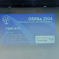 I am grateful to have been chosen as a finalist for the OSPAs 2024 award in the "Outstanding Contract Security Consultant" category. This recognition shows we are on the right track.