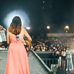 A view from my favorite place. Performing for a huge, energetic crowd at a university festival is an experience that fills my heart.