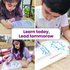 Learn today, lead tomorrow. This collage captures the focus and joy in our classrooms as students engage in various screen-free activities, from coordinate drawing to logical puzzles, building skills for the future.