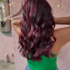 A beautiful Valentine's Day red. This rich, romantic red was created without bleach, giving the hair a beautiful, healthy shine.