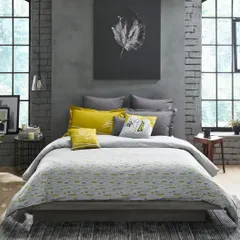 A clean, styled shot of the "His" version of the bedlinen collection. This image provides a clear and attractive view of the product, appealing to a customer looking for a modern, masculine aesthetic.
