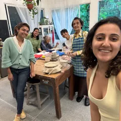 A happy selfie from one of our courses. We talk, we laugh, and yes, we also do some pottery. :)