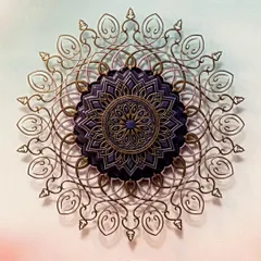 Here I have given my simple line art mandala a 3D look. The shadows and highlights make the intricate patterns appear to float off the page, adding depth and dimension to the design.