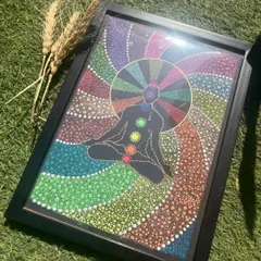 Align your energy with this 7-chakra meditation art. Each chakra is represented by its color, creating a visual journey through the self, perfect for a yoga or meditation space.