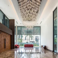 I believe a grand entrance sets the tone for the entire property. This double-height lobby uses polished marble floors, expansive glass walls, and a cascading crystal chandelier to create a breathtaking sense of arrival and architectural brilliance.