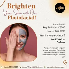 Brighten your skin with our advanced Photofacial treatment. It's an effective way to achieve a radiant, glowing complexion. We are currently offering 20% off single sessions and 25% off packages.