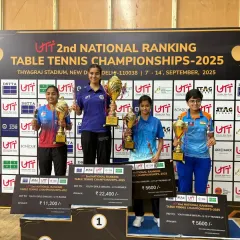 A proud moment for our academy as Naisha Rewaskar stands on the podium after winning the U-15 Champion title at the 2nd National Ranking Table Tennis Championships in New Delhi. Our program is designed to prepare players for success at the national level.