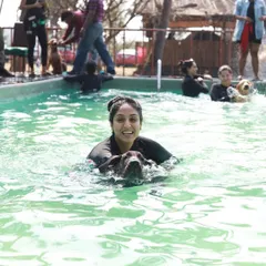 Nothing beats a cool dip in the pool on a warm day. Swimming is a huge part of our doggy camp, and it's amazing to see so many dogs, from seasoned swimmers to first-timers, enjoying the water.