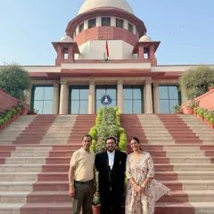 Sharing a proud moment with my parents at the Supreme Court. Their support has been the bedrock of my journey. The caption was a joke, but their pride is very real.