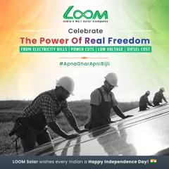 On Independence Day, I celebrate the power of real freedom: freedom from high electricity bills, power cuts, and diesel costs. My mission is to give every Indian 'Apna Ghar, Apni Bijli'.