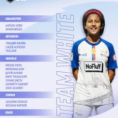 Our U13 Team White squad, featuring a mix of talented boys and girls.