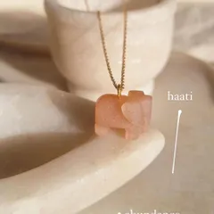 Another view of my peach moonstone 'haati' elephant pendant. It's a beautiful charm for attracting abundance and luck.
