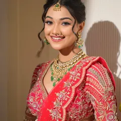 This look from a recent masterclass is all about fresh, modern bridal beauty. The smiling portrait shows off the winged eyeliner, glowing skin, and soft pink lip, a perfect combination for a contemporary bride.