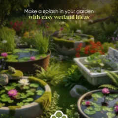 Make a splash in your garden with easy wetland ideas. By repurposing containers like old tubs, barrels, and sinks, you can create a collection of small water gardens that enhance biodiversity and create a tranquil atmosphere.