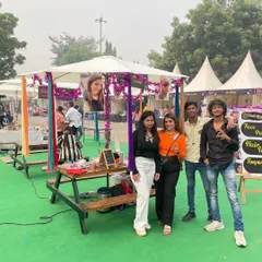 My amazing team and I at our Boho Bazaar event stall. We love participating in events like this, as it's a great way to meet new people and share our love for art.