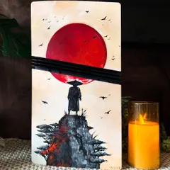 Another angle of the 'Ghost of Tsushima' PS5 console. Working with acrylics on this surface was a great learning experience.